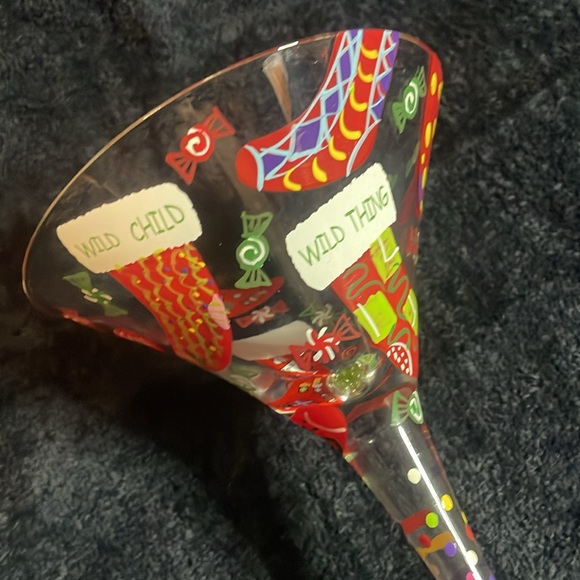 Lolita- Hand Painted Martini glass “Stocking Stuffer-Tini” Retired Holiday Gift - Picture 5 of 15